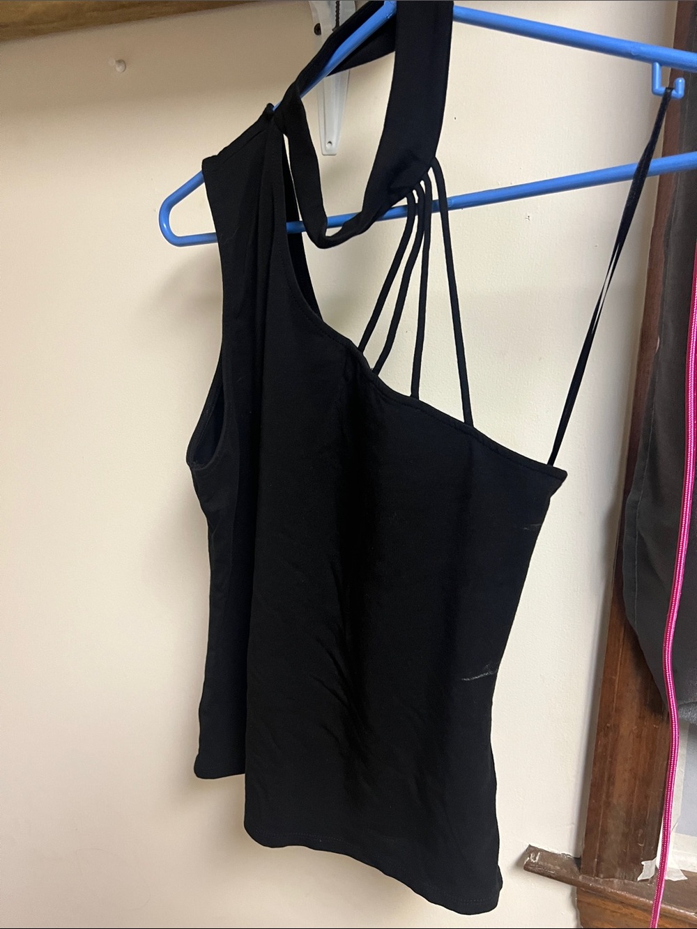 Guess Black Multi-Strap One-Shoulder Camisole